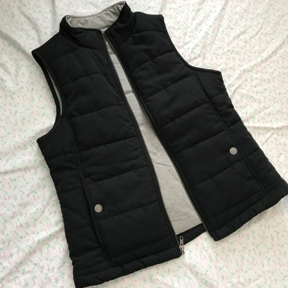 Natural Reflections Quilted Black Sweater Vest S Grey Inside Sleeveless Pockets - Picture 14 of 14